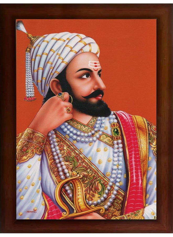 Craft Quest Chhatrapati Shivaji Maharaj photo frame Home Decorative items with synthetic frame (10X13 Inches) (Style 2) - Image 1