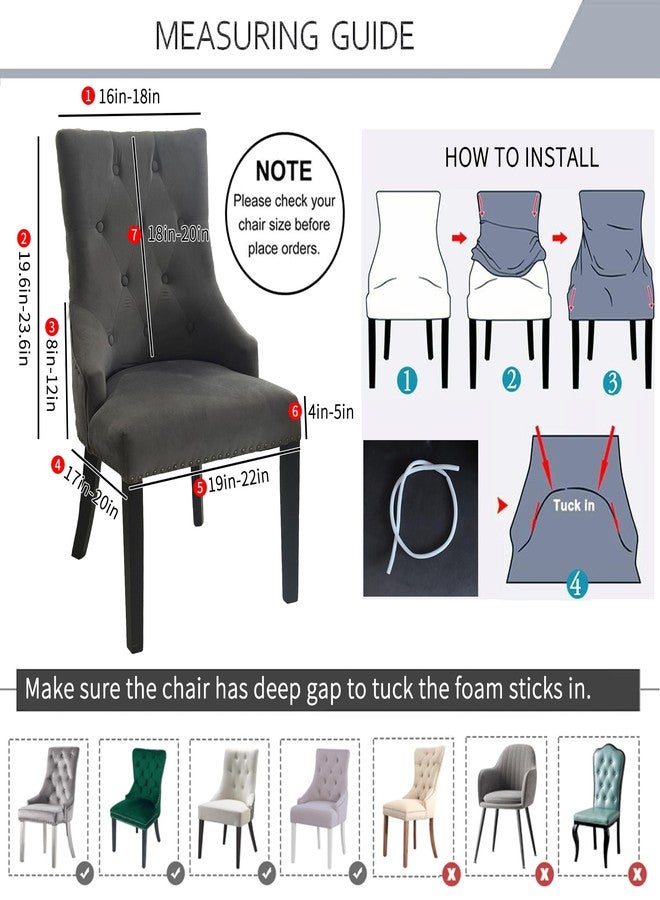 FORCHEER Stretch Wingback Dining Chair Covers Set of 2 Camel Wing Back Side Chair Slipcovers with Arms Washable - Image 3