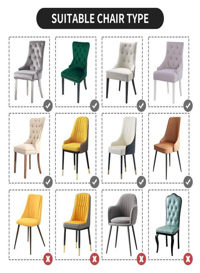 FORCHEER Stretch Wingback Dining Chair Covers Set of 2 Camel Wing Back Side Chair Slipcovers with Arms Washable - Image 5