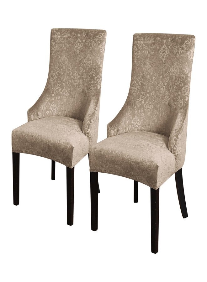 FORCHEER Stretch Wingback Dining Chair Covers Set of 2 Camel Wing Back Side Chair Slipcovers with Arms Washable - Image 1