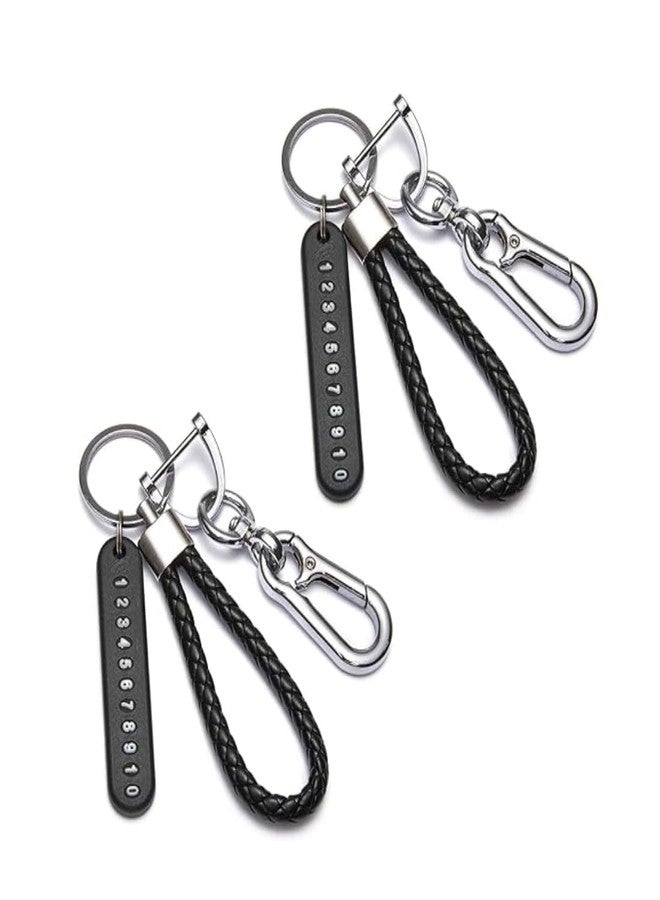 GOMNIK Keychain Anti-Lost Number Card with Braided Rope & Quick Links | Safety Chain Key Ring Hook | Rigging Accessories Tool for Men & Women (Pack of 1) - Image 1