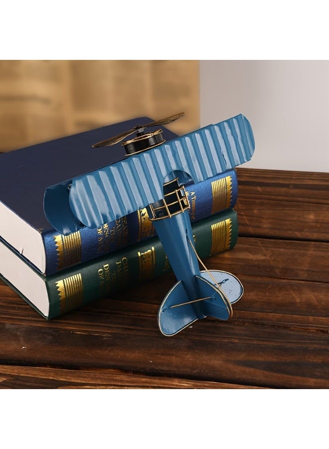 قطعة واحدة من لعبة طائرة فريدة من نوعها، قطعة ديكور لمكتب المكتب، مصنوعة من المعدن كنموذج طائرة حديدي عتيق - Image 3