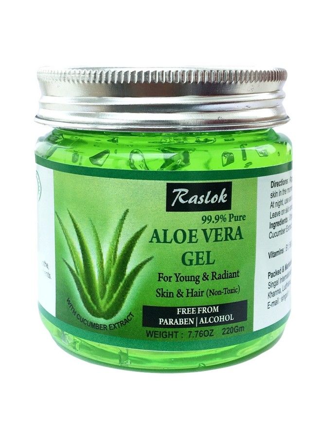 Raslok Aloe Vera Gel Pure Natural Organic Aloe Gel For Moisturizing Face Skin & Hair Care (Cucumber 7.76 Oz) - Image 2