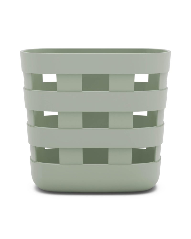 Lalo Bath Time Storage Bin - Keep Items Organized & Dry with Non-Toxic Plastic, Easy Cleanup, Removable Drying Bin, Woven Baby Organizer, Secure Wall Attachment, 9 x 5.5 x 8.5 in - Sage - Image 1