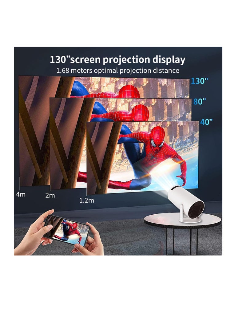 HY300 Smart Mini Projector – Android 11, 220 ANSI Lumens, 4K/1080P Support, 5G WiFi, Bluetooth 5.0, 180° Rotation – Portable Home Theater - Image 4