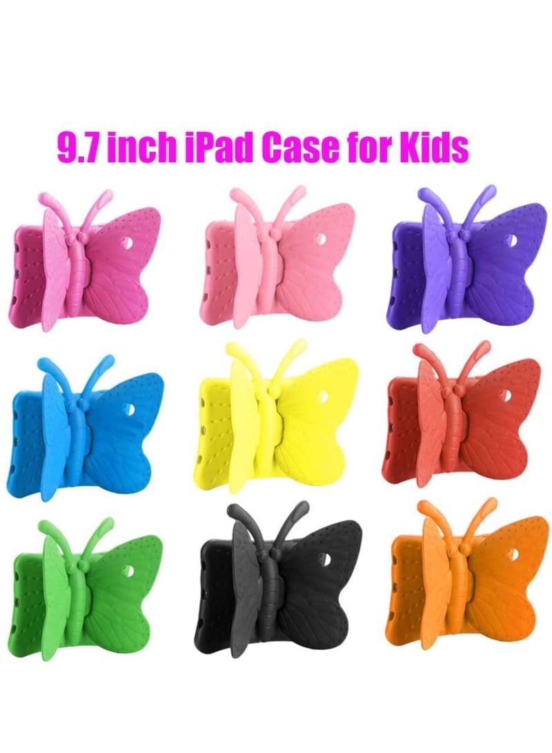 iPad 6th Generation Case for Kids, iPad 9.7 inch Case, Light Weight Shockproof EVA Foam Protective Tablet Stand Cover Holder for Apple iPad Air/Air 2 iPad 9.7 2017/2018 - Cute Butterfly,Black - Image 4
