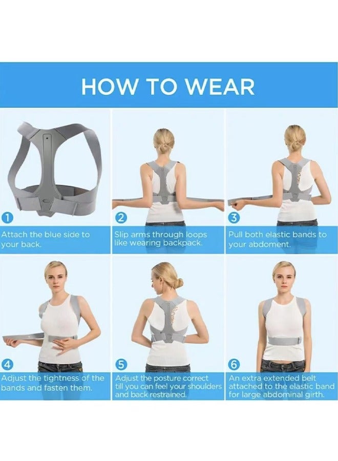 Adjustable Upper Back Brace for Support and Spinal Alignment, Providing Shoulder-Neck-Back Pain Relief Men and Women #L - Image 5