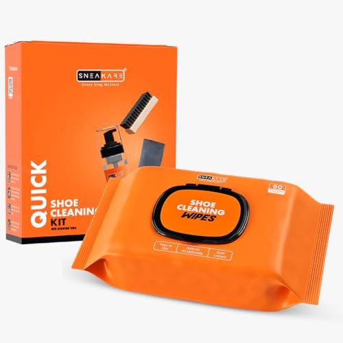 SNEAKARE Quick Shoe Kit With Towel - Contains 1 x 150ml Foam Shoe Cleaner, Medium Bristle Brush, Microfiber Towel & Multipack Wipes - White Sneakers Cleaning Kit, Leather, Suede, Nubuck, Canvas - Image 1