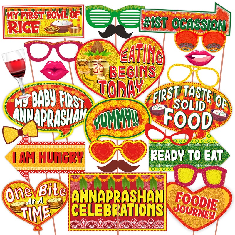 Wobbox Annaprashan Props, Subh Annaprashan Banner, Annaprashan Decoration Kit (25 Pc) (FP4415) - Image 5