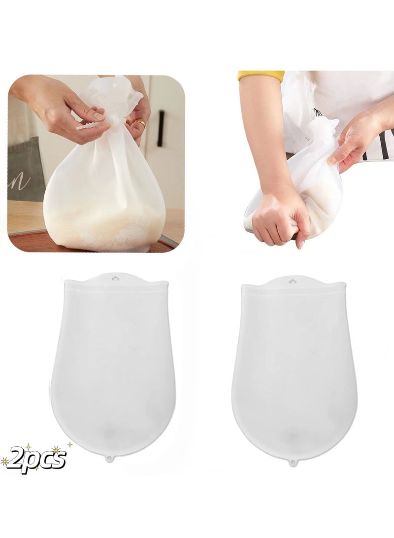 2pcs Kneading Dough Bag,Silicone Kneading Bag,Multifunctional Dough Mixer For Bread and Cookie,Flour Mixing Bag Preservation Bag, Bread Kneading Tool Reusable Dough Bag,Cooking Tool  - Image 1