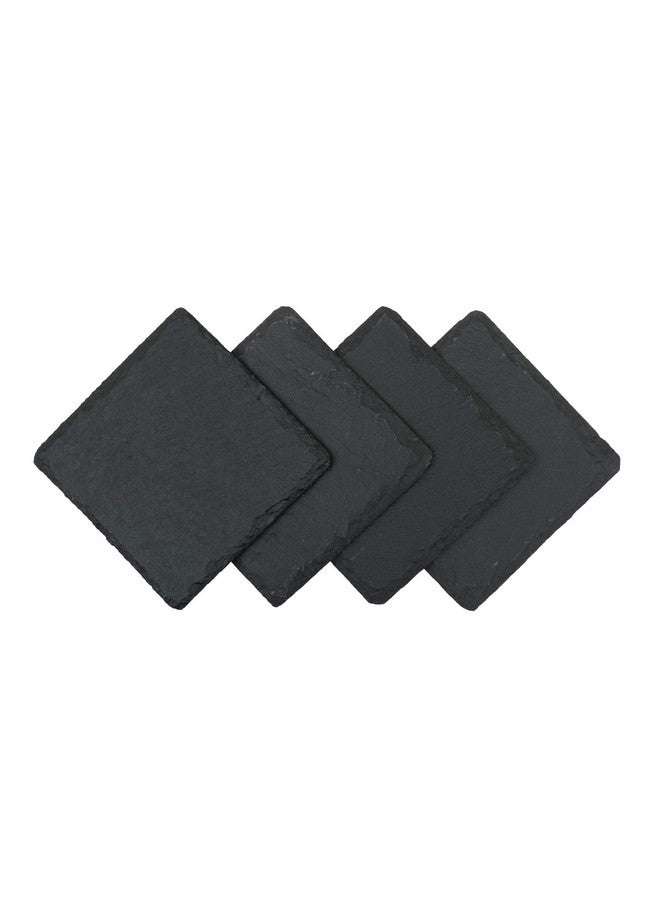 STORE 2508 Store2508 Natural Slate Stone Coasters, 10x10 Cm, Pack of 4 - Image 1