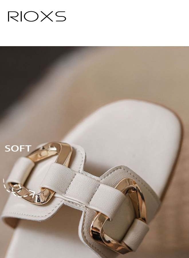 RIOXS Women's Fashion Slippers Anti-Slip Beach Sandals Comfortable Soft Sole Flat Sandals for Indoor and Outdoor Use  - Image 3