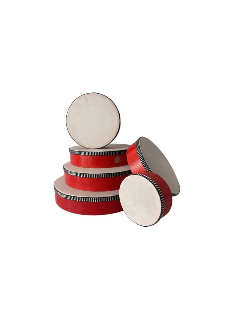 Megarya Headed Tambourine for Adult Wood Tambourine for Kids, Single Tambourine with Stainless Iron Jingles, Educational Percussion Instrument for School Church Party (10 INCH) - Image 4