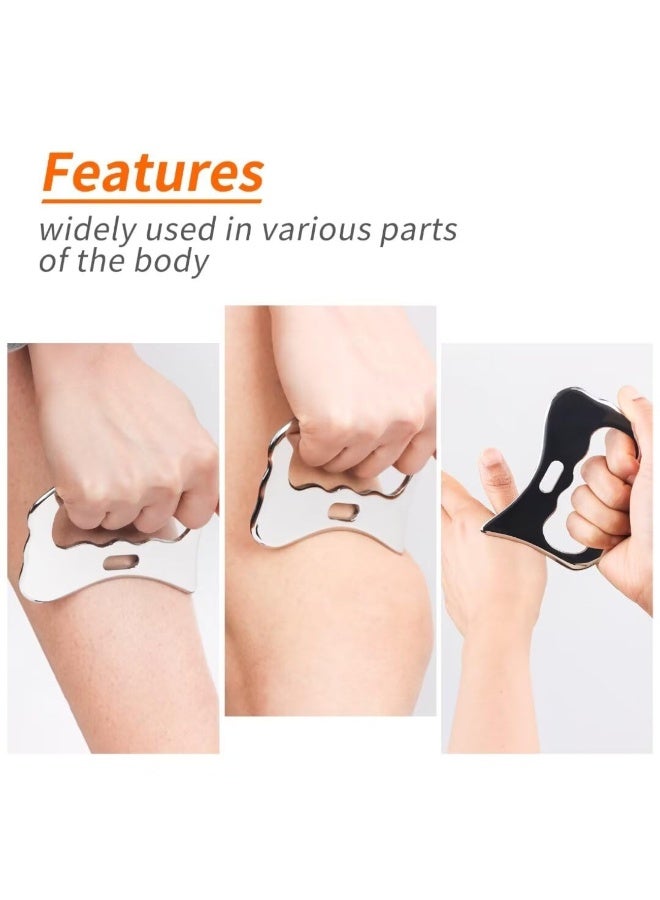 الفولاذ المقاوم للصدأ أدوات غوا شا-أداة تدليك كشط لتعبئة الأنسجة الناعمة,العلاج الطبيعي للظهر والساقين والأذراع - Image 4