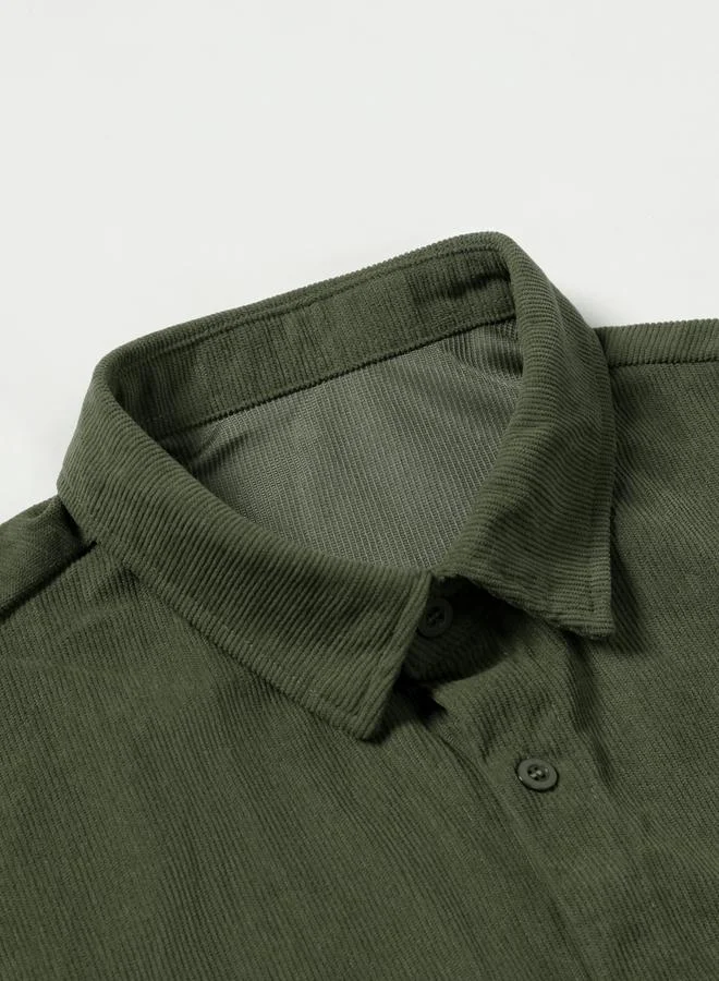Take Two Take Two Men Green Corduroy Shirt and Pants Co-ords
