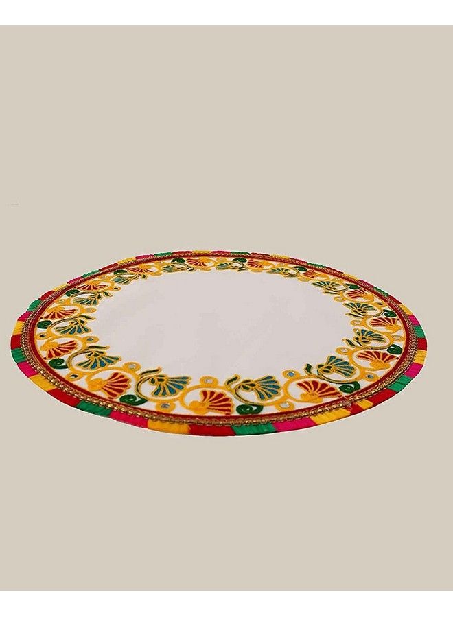 Bhavyam Kanku Pagla Cloth Rumal For Baby Women Bridletraditional Kutchi Hand Work Embroidered Kanku Pagla Rumal For Welcome New Born Baby Bridefootprint Rumal(1Pcs;Round) - Image 5