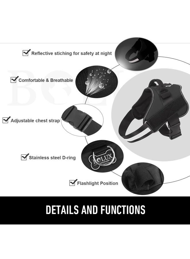 Bolux Dog Harness No Pull Reflective Adjustable Pet Vest with Handle for Outdoor Walking- No More Pulling, Tugging or Choking(Black,S) - Image 2