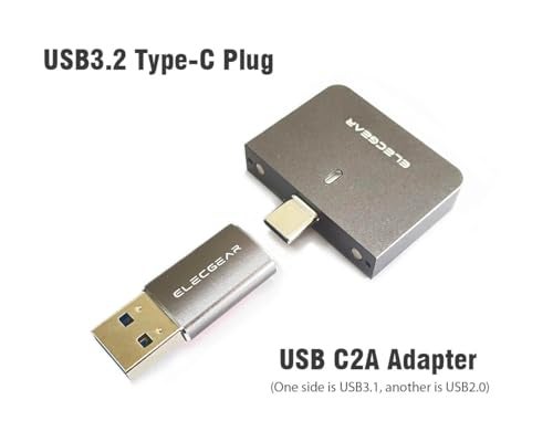 ElecGear Mini 2230 NVMe Enclosure USB TypeC 32 External Hard Drive Aluminum Case for 30mm PCIe M2 SSD 10Gbps USB Flash Drive Memory Reader with Magnet Cap - Image 3