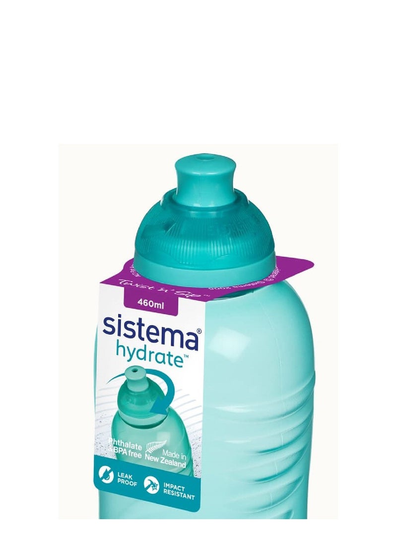 Sistema 460ml Squeeze Bottle (Green): Gym & Fitness Bottle-  Leakproof & BPA-Free Hydration - Safe & Reusable  , Made In New Zealand - Image 3