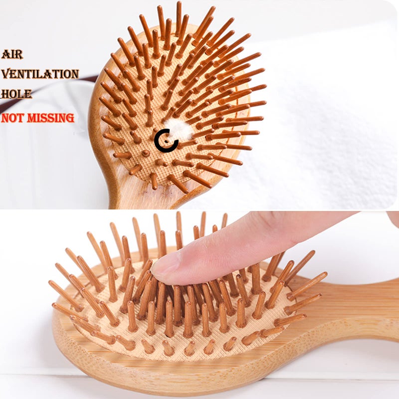Sofmild Mini Travel Bamboo Hair Brush for Women/Men/Kids - Anti-Static Small Detangling Brush Glide Through Tangles with Ease - Image 4