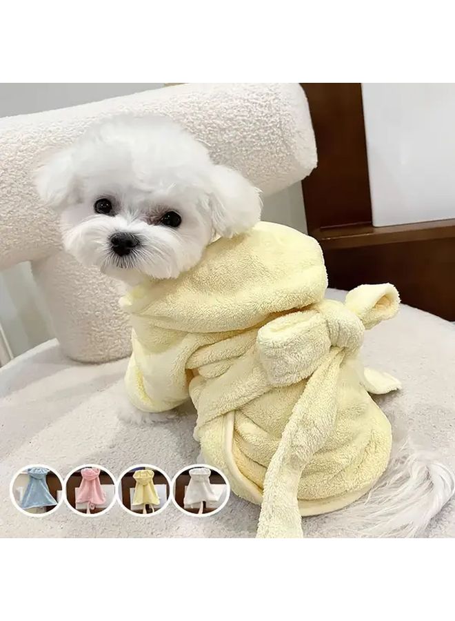 Light Blue Large Quick Dry Absorbent Pet Bath Towel Robe For Small Medium Dogs Cats - Image 5