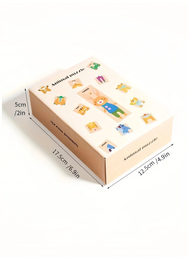 Adorable wooden animal puzzle toys with multiple shapes, children's color and animal shape skills learning, bright animal shapes, perfect gift for children - Image 5