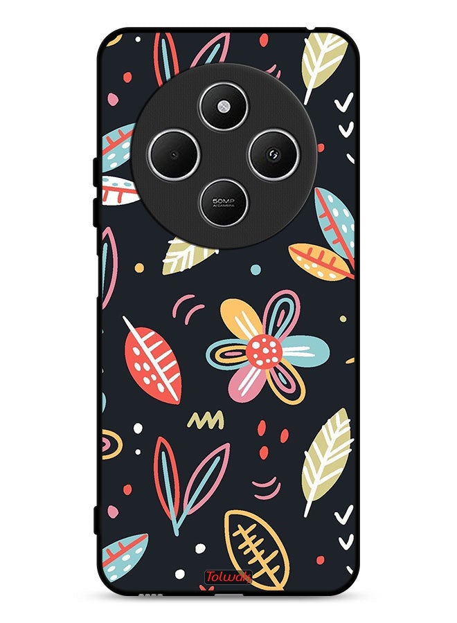 Tolwak Xiaomi Redmi 14C 4G Protective Case Cover Flowers And Leaves Abstract Art - Image 1