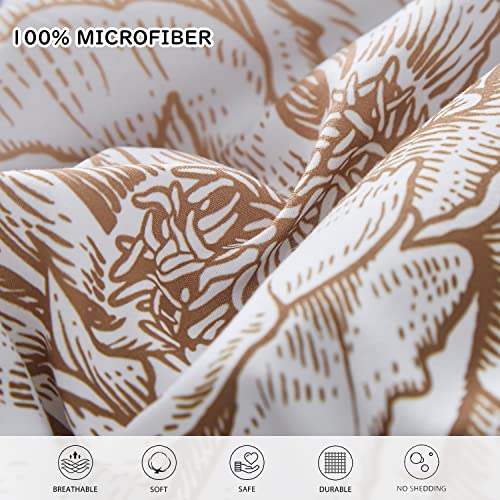 Yogeneg 7 Piece Bed in a Bag Kingsize Comforter Set Botanical Floral Bedding Set,Flower Leaf Brid Printed on Black Reversible Design,Soft Microfiber Comforter with Sheet Set,All Season(Black B,King) - Image 5