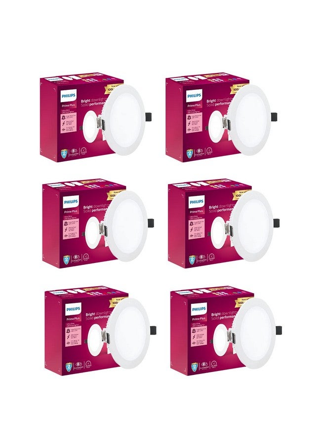 PHILIPS 5W Round AP Plus UltraGlow LED DL Recessed LED Panel Ceiling Light (Pack of 6,Warm White) - Image 1