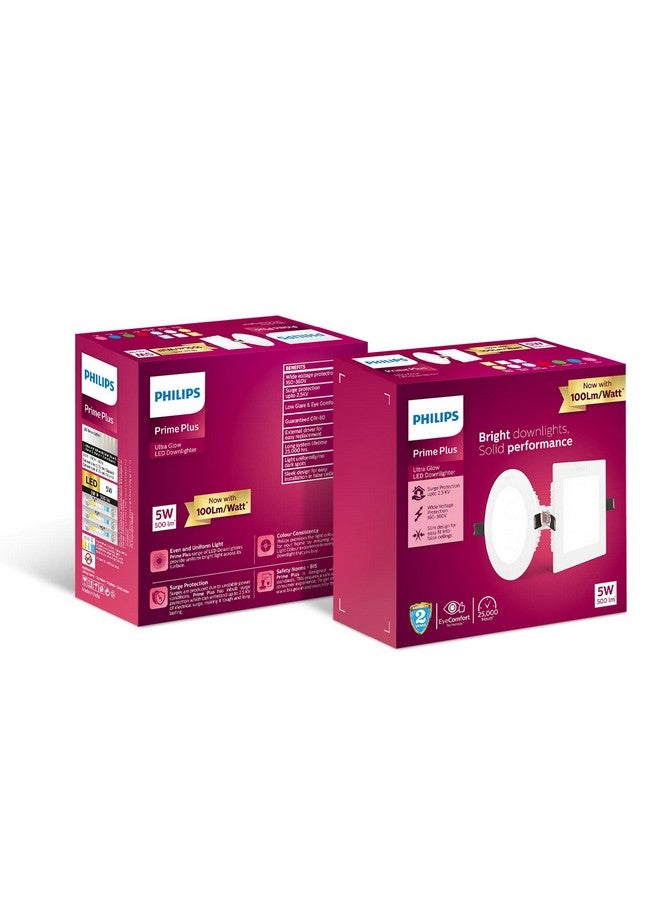 PHILIPS 5W Round AP Plus UltraGlow LED DL Recessed LED Panel Ceiling Light (Pack of 6,Warm White) - Image 4