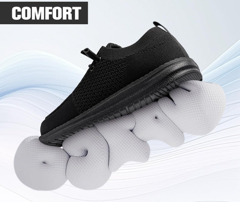 LARNMERN Steel Toe Loafers Women Slip On Shoes Lightweight Comfortable Lounging Walking Safety Work Flats Sneakers(7.5 Women, Black Women) - Image 5