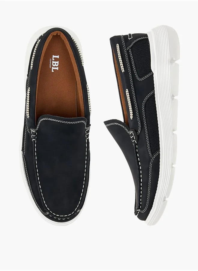 ال بي ال من شو اكسبرس Men's Textured Slip-On Loafers