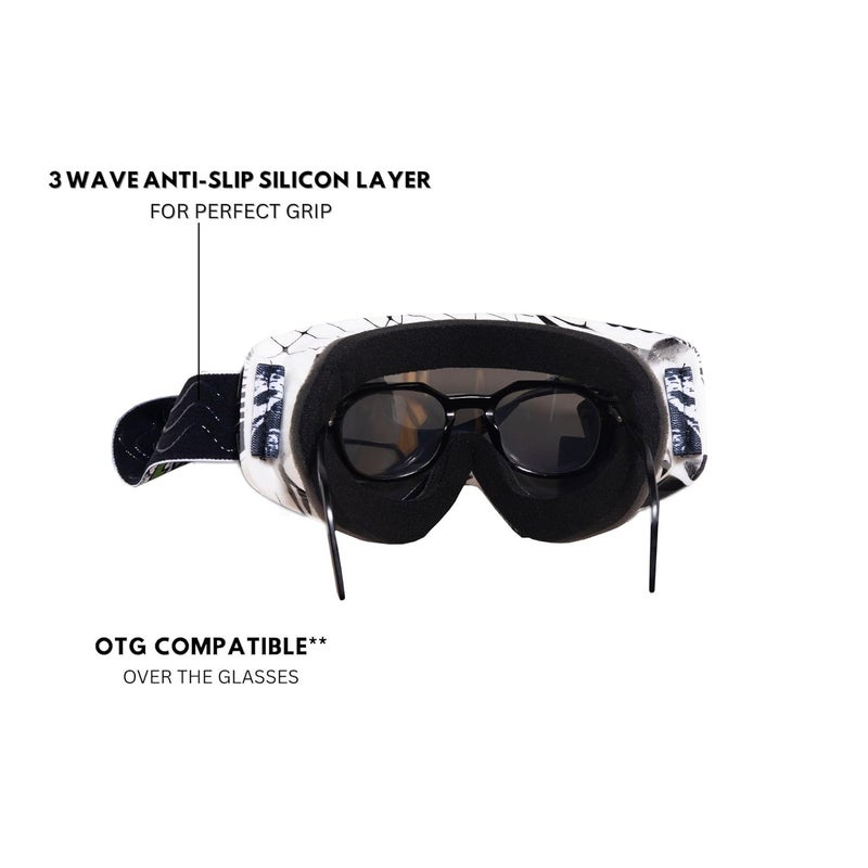 CLAPHIC Raven Smoky Motocross Goggle | Double Layer Anti-Fog Lens, UV Protection, Smoke Tint Wide Vision | Dirt Bike, MX, ATV, MTB, Enduro, Racing Goggles – OTG Supported - Image 5