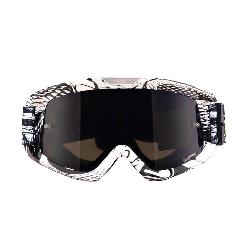 CLAPHIC Raven Smoky Motocross Goggle | Double Layer Anti-Fog Lens, UV Protection, Smoke Tint Wide Vision | Dirt Bike, MX, ATV, MTB, Enduro, Racing Goggles – OTG Supported - Image 1