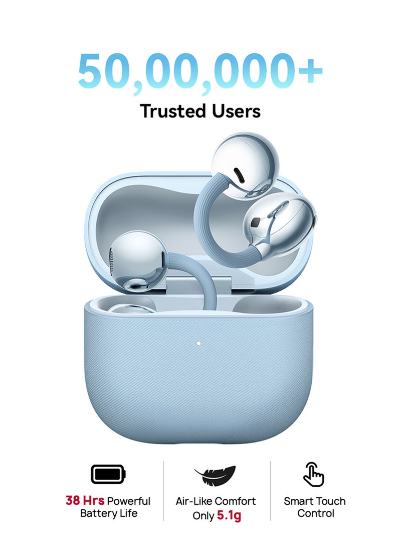 HUAWEI FreeClip 2 Wireless Earphones, Bluetooth Earbuds, Airy C-bridge Design, Adaptive Open-ear Listening, Crystal-clear Calls, 38 Hours Long Battery Life, Compatible with iOS & Android, IP57, Blue - Image 1