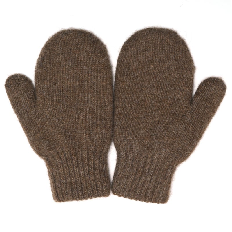 ZAYA KIDS 100 Wool Mittens DoubleLayer of Natural DyeFree Mongolian Sheep Wool Warm Cozy One pair Choco brown Large - Image 2