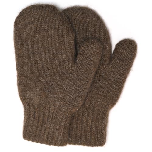 ZAYA KIDS 100 Wool Mittens DoubleLayer of Natural DyeFree Mongolian Sheep Wool Warm Cozy One pair Choco brown Large - Image 3