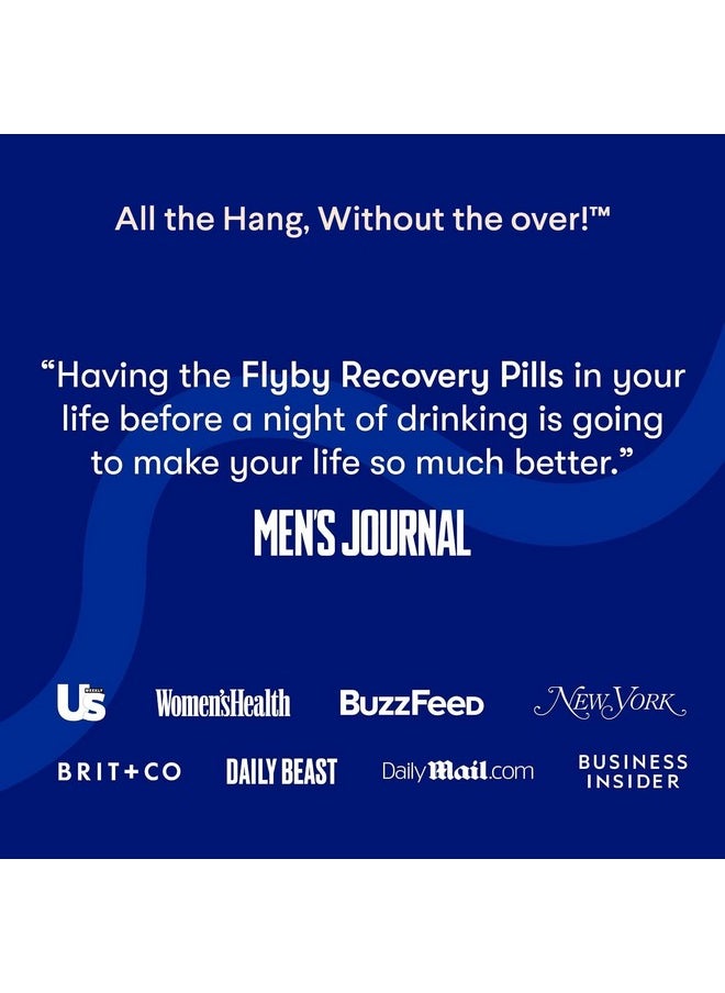 فلاي باي مكمل غذائي Flyby Recovery - All The Hang, Without The Over!™ - مع حليب الشوك، وفيتامين سي، والفحم المنشط، وخل التفاح - تركيبة قبل وبعد الشرب (40 حبة)  - Image 4