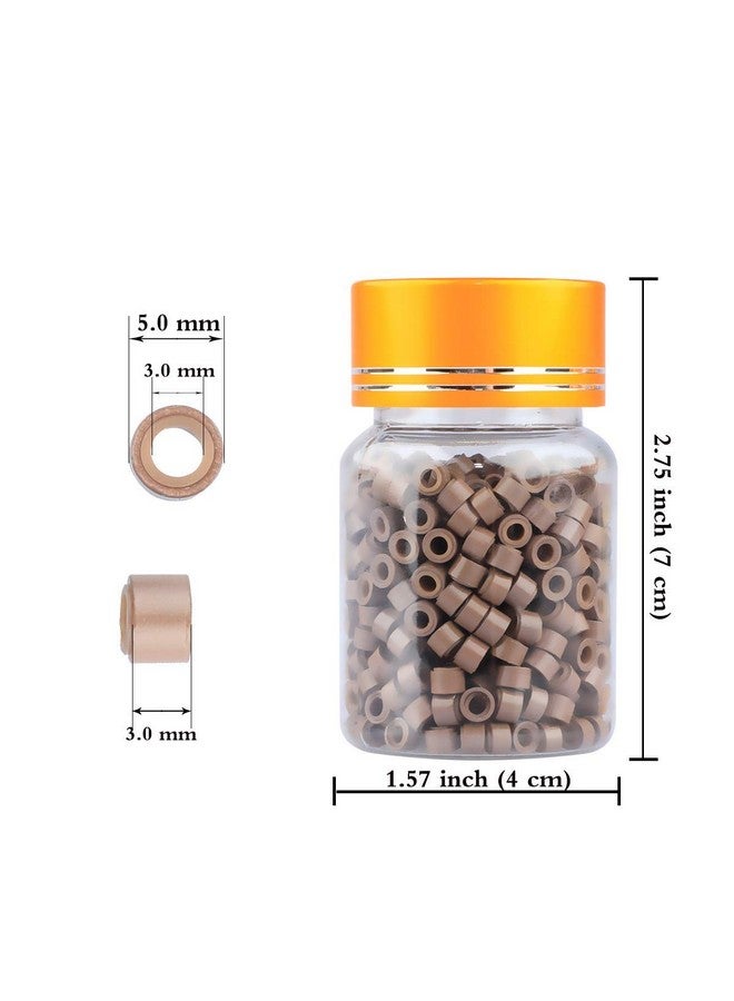Dansee 2500Pcs Hair Extensions Beads Micro Links Beads 5Mm Silicone Lined Beads For I Tip Human Hair Extensions (Black/Light Brown/Dark Brown/Blonde/Dark Blonde) - Image 4