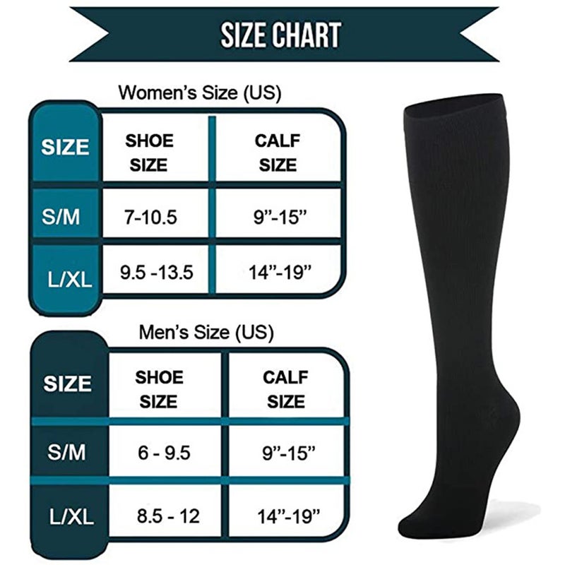 Compressions Stockings for Women & Men, Calf-High Length Socks Best Support for Athletic Running Cycling - Image 3
