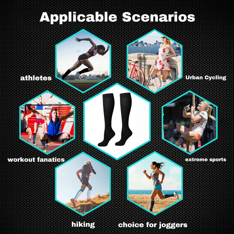 Compressions Stockings for Women & Men, Calf-High Length Socks Best Support for Athletic Running Cycling - Image 5