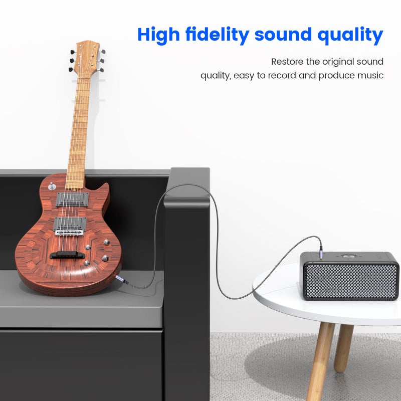 MOSWAG 6.35mm to 3.5mm Headphone Cable,1/4 to 1/8 Headphone Adapter TRS Stereo Audio Alloy Housing and Nylon Braid Compatible with Guitar,Piano,Amplifiers,Mixing Console - Image 4