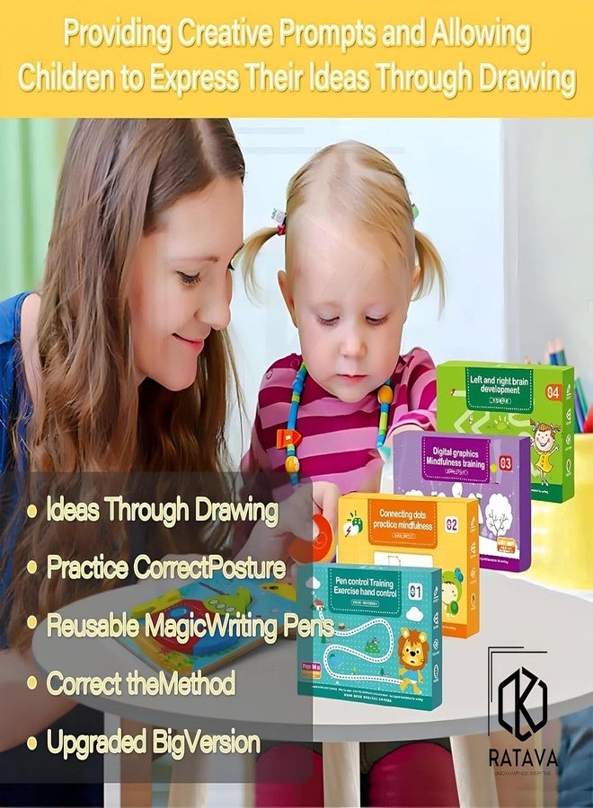 BuyLift Reusable Magic Tracing Workbook for Kids Ages 3–8 | Handwriting Practice Book with Disappearing Ink | Learn Letters, Numbers | Preschool Writing & Pen Control Book (64 Pages, 8 Pens, 1 Eraser) - Image 5