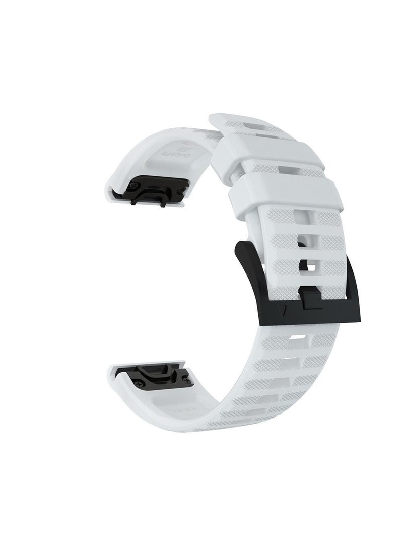 حزام سيليكون مناسب لساعة Garmin Fenix7pro/6/Fenix7x/6x/7s مقاس 22 مم باللون الأبيض Fenix6 - Image 1