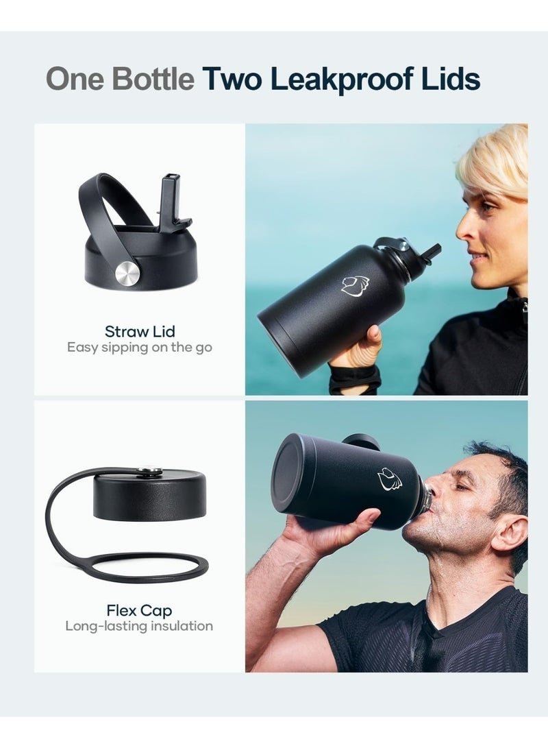 DIYANOO Stainless Steel Water Bottle 64oz (Cold for 48 Hrs/Hot for 24 Hrs) 1900ML Insulated Cup with Straw Lid Large Metal Jug BPA Free Double Wall Leakproof Travel Mug/Flask for Sports Hiking, Camping - Image 2