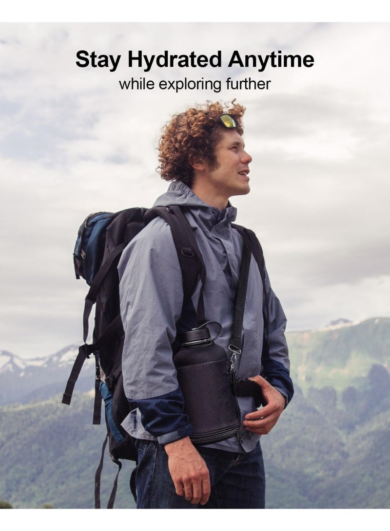 DIYANOO Stainless Steel Water Bottle 64oz (Cold for 48 Hrs/Hot for 24 Hrs) 1900ML Insulated Cup with Straw Lid Large Metal Jug BPA Free Double Wall Leakproof Travel Mug/Flask for Sports Hiking, Camping - Image 4