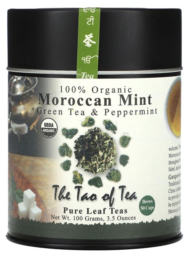 The Tao of Tea - 100% Organic Green Tea & Peppermint Moroccan Mint 3.5 oz (100 g) - Image 1