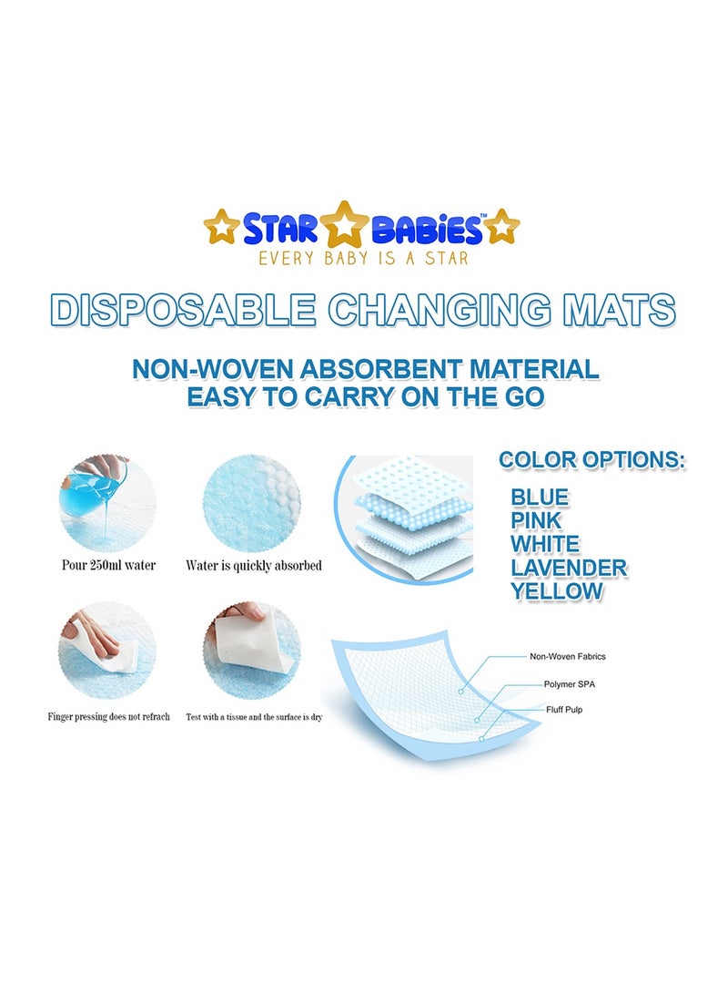 Star Babies Combo Pack (Changing mat 15pcs, Breast Pad 15pcs, Disposable Bibs 15pcs)-Pink - Image 3