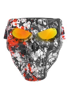 Outdoor Sport Skiing Face Mask Dustproof Windproof Protection Helmet Goggles for Motorcycle Cycling EquipmentRed Black