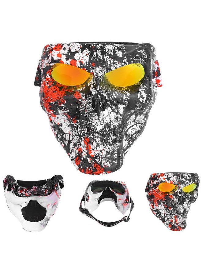 Thoraya - Outdoor Sport Skiing Face Mask Dustproof Windproof Protection Helmet Goggles for Motorcycle Cycling EquipmentRed Black - Image 1